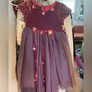 Biscotti Red and Purple velvet and tulle children’s dress